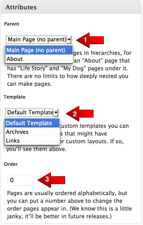 Page Atributes